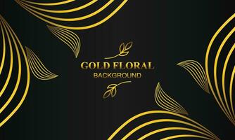 schön elegant Gold Blumen- Hintergrund mit Blumen- und Blatt Ornament vektor