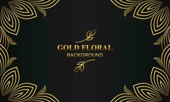 schön Gold Blumen- Hintergrund mit Blumen, Blume und Blatt Ornament vektor