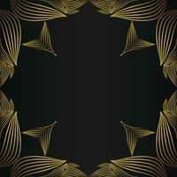 Platz Rahmen mit schön Gold Blumen- Dekoration auf schwarz Hintergrund vektor