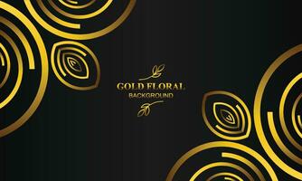 elegant Gold Blumen- Hintergrund mit Blumen- und Blatt Ornament vektor