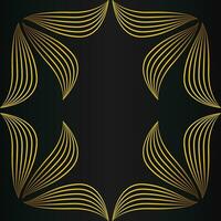 schön Gold Blumen- Rahmen auf schwarz Hintergrund vektor