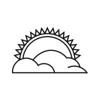solnedgång ikon vektor. soluppgång illustration tecken. Sol symbol eller logotyp. vektor
