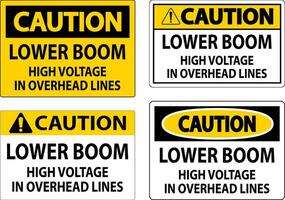 elektrisk säkerhet tecken varning - lägre bom hög Spänning i över huvudet rader vektor