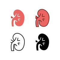 urologi organ. mänsklig inre kropp organ för medicinsk vård. nefrologi. enda mänsklig njurar enkel element mobil och webb. njure ikon. vektor illustration. design på vit bakgrund. eps10