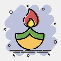 Symbol Feuer Lampe. Diwali Feier Elemente. Symbole im Comic Stil. gut zum Drucke, Poster, Logo, Dekoration, Infografiken, usw. vektor