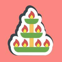 klistermärke ljus. diwali firande element. Bra för grafik, affischer, logotyp, dekoration, infografik, etc. vektor