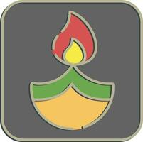 Symbol Feuer Lampe. Diwali Feier Elemente. Symbole im geprägt Stil. gut zum Drucke, Poster, Logo, Dekoration, Infografiken, usw. vektor