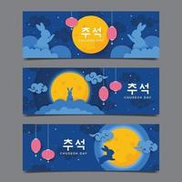 Chuseok-Tagesbanner-Set vektor