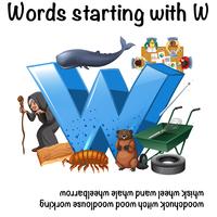 Wörter, die mit Buchstabe W beginnen vektor