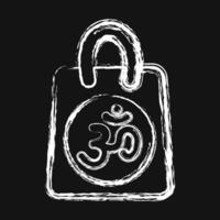 Symbol Geschenk Tasche. Diwali Feier Elemente. Symbole im Kreide Stil. gut zum Drucke, Poster, Logo, Dekoration, Infografiken, usw. vektor