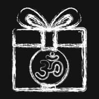 Symbol Diwali Geschenk. Diwali Feier Elemente. Symbole im Kreide Stil. gut zum Drucke, Poster, Logo, Dekoration, Infografiken, usw. vektor