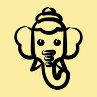 ikon ganesha. diwali firande element. ikoner i hand dragen stil. Bra för grafik, affischer, logotyp, dekoration, infografik, etc. vektor