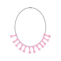 vektor ben halsband platt illustration. rosa halsband med liten ben