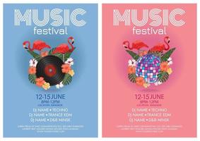 Musikfestival Poster tropisches Paradies Strandparty vektor