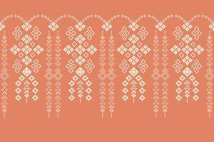 ethnisch geometrisch Stoff Muster Kreuz Stich.ikat Stickerei ethnisch orientalisch Pixel Muster Rose Gold Rosa Hintergrund. abstrakt, vektor, illustration. Textur, Rahmen, Motive, Seide, Valentinstag Rosa Hintergrund. vektor