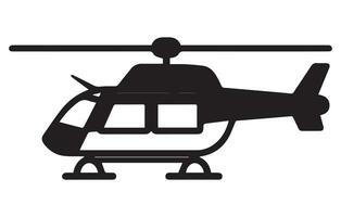 schwarz isoliert Silhouette von Hubschrauber auf Weiß Hintergrund, Hubschrauber Silhouette im schwarz Vektor Grafik