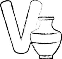 Alphabet Serie v Hand gezeichnet Illustration vektor