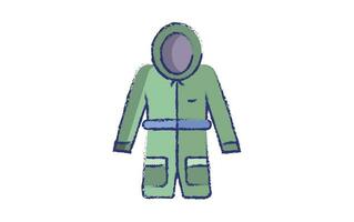 Winter Jacke Hand gezeichnet Illustration vektor