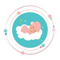 sovande bebis flicka vektor illustration ikon symbol