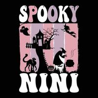 Halloween T-Shirt Design ,gespenstisch T-Shirt Design vektor