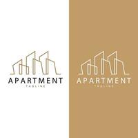 Wohnung Gebäude Logo, modern Design Stil Linie Vektor Symbol Illustration Vorlage