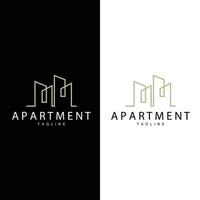 Wohnung Gebäude Logo, modern Design Stil Linie Vektor Symbol Illustration Vorlage