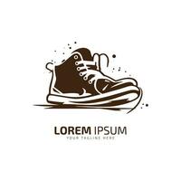 minimal und abstrakt Logo von Schuhe Symbol Schuh Vektor Silhouette isoliert Design braun Schuh
