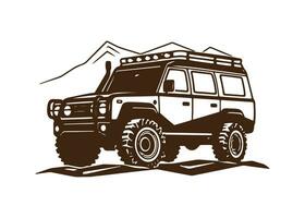 minimal und abstrakt Logo von Jeep Symbol Schule Auto Vektor alt Jeep Silhouette Design
