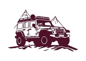 minimal und abstrakt Logo von Jeep Symbol Auto Vektor Silhouette isoliert Design dunkel Rosa Jeep