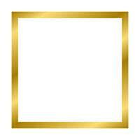 goldglänzender, leuchtender quadratischer Vintage-Rahmen mit Schatten isoliert auf weißem Hintergrund. goldener realistischer quadratischer rand. Vektor-Illustration vektor