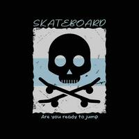 Vektor Illustration auf das Thema von Skateboard. T-Shirt Grafik, Poster, Banner, Flyer, drucken und Postkarte