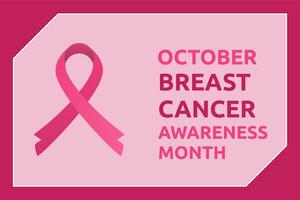 bröst cancer medvetenhet månad affisch bakgrund begrepp design med rosa band illustration vektor. vektor