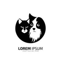 minimal och abstrakt logotyp av katt ikon katt unge kattunge vektor silhuett isolerat design