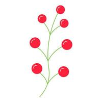 Weihnachten Urlaub Ast Beeren Grün Pflanze Symbol vektor