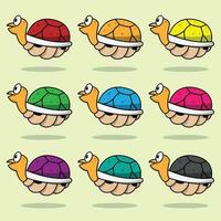 de illustration av sköldpadda fiende spel samling vektor