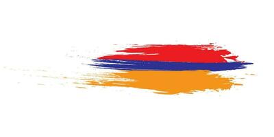 armenia flagga med borsta begrepp. Lycklig armenia oberoende dag. flagga av armenia i grunge stil vektor