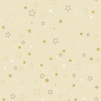 Sternenmuster auf goldfarbenem Vektor Weihnachten nahtlose Hintergrund