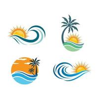 Sonnenuntergang Strand Logo Bilder vektor