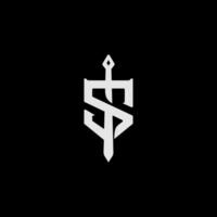 s Schwert minimalistisch Logo Design vektor