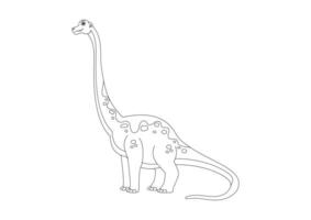 schwarz und Weiß Brachiosaurus Dinosaurier Karikatur Charakter Vektor. Färbung Seite von ein Brachiosaurus Dinosaurier vektor