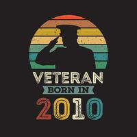 Veteran geboren im 2010 Vektor Jahrgang Stil Veteran Tag Design Vektor