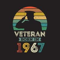 Veteran geboren im 1967 Vektor Jahrgang Stil Veteran Tag Design Vektor
