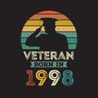 Veteran geboren im 1998 Vektor Jahrgang Stil Veteran Tag Design Vektor