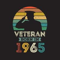 Veteran geboren im 1965 Vektor Jahrgang Stil Veteran Tag Design Vektor