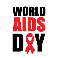 värld AIDS dag med band vektor design illustration