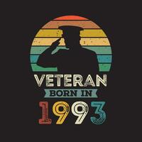 veteran- född i 1993 vektor årgång stil veteran- dag design vektor