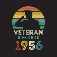 Veteran geboren im 1956 Vektor Jahrgang Stil Veteran Tag Design Vektor