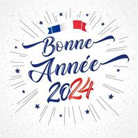 bonne annee 2024 elegant text. franska text - Lycklig ny år. vektor