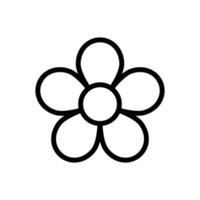 daisy blomma platt översikt ikon isolerat vektor illustration