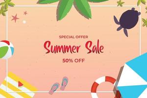 Sommer Sale Banner Design, Sonderrabatt vektor